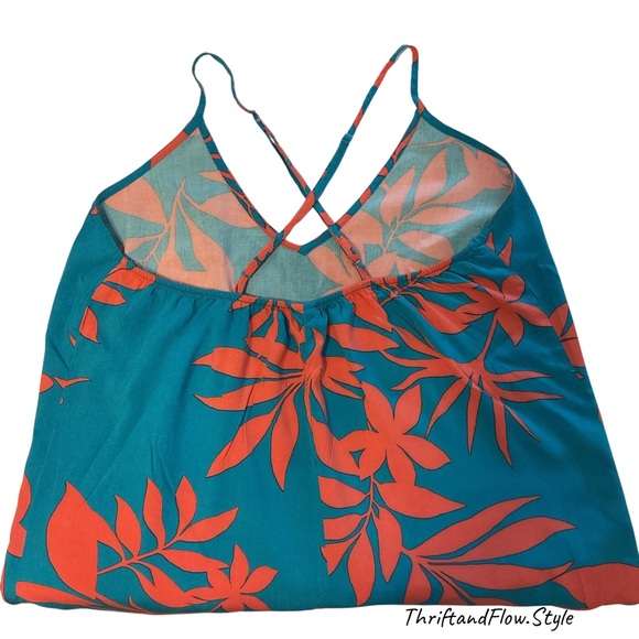 OLD NAVY | SUMMER DRESS | TURQUOISE | ORANGE | SIZE M | LONG | LIKE NEW - Picture 3 of 6